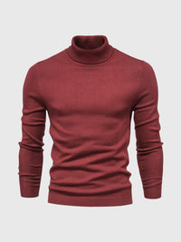 Rollkragen Pullover Herren Baumwolle | Elegant & Bequem in Dunkelrot