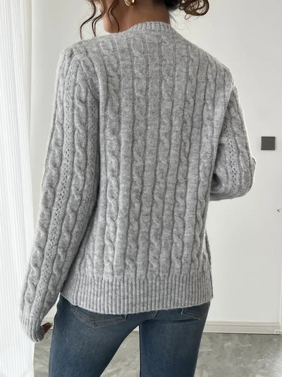 STRICK KABEL CARDIGAN | ELEGANTER WARMHALTER