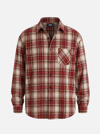 Simon | Herren Kariertes Heritage Flanell Hemd in Rot