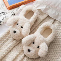 Kuschelige Kuhmuster Pantoffeln in puppy weiße Slipper