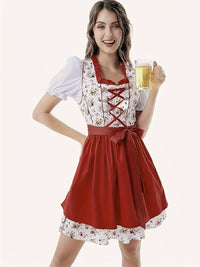 Damen Stilvolle Rot Oktoberfest Dirndl Kleid in Rot