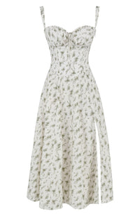 Julia | Sommerkleid in Grün - Blumenmuster