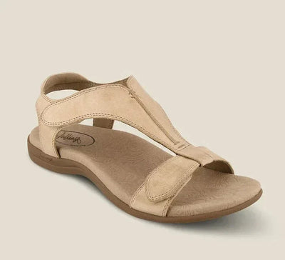 Olga® | Katie verstellbare Sommersandalen aus Leder mit Fußgewölbeunterstützung