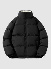 Damen Fleecegefütterte Isolierte Daunenjacke in Schwarz