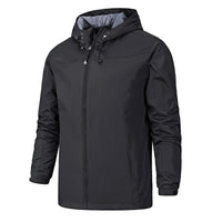 Winddichte Herren-Kapuzenjacke - Jef in Schwarz