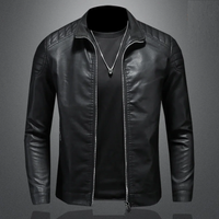Herren Casual Leder-Bomberjacke - Jib in Schwarz