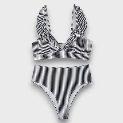 Sarena – Bikini mit Volant und High-Waist-Schnitt