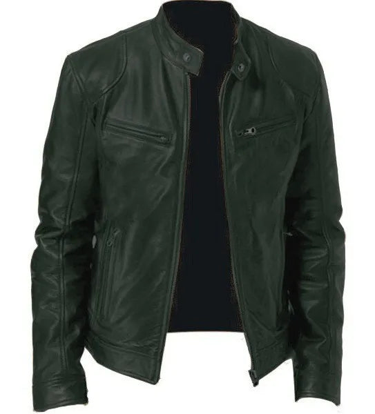 Stilvolle Biker Herren Lederjacke