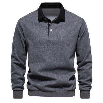 Pullover Herren Langarm Polo | Klassischer Kragen