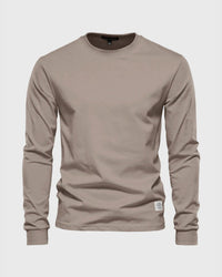 Eric | Herren Casual Slim Fit Langarm T-Shirt in Khaki