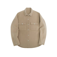 Herren Overshirt aus Wollmix mit überschnittener Schulter und aufgesetzten Brusttaschen Nord Taschen in Kamelbeige