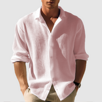 Herren Lässiges Button Down Hemd | Vielseitig Und Stilvoll in Rosa