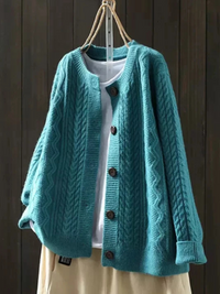 Lorenza | Kabelstrick Cardigan in Blau