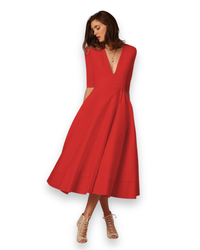 Damen Elegantes Festliches Kleid | Ärmellos Maxi in Rot
