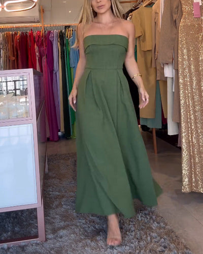 Annie - Elegantes trägerloses Midikleid