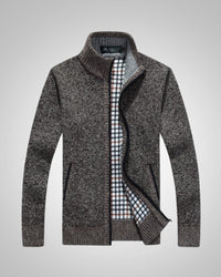 Wolfgang | Herren Bequem Fleece Strickjacke in Braun