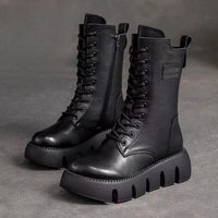 Elegante Damenstiefel mit robuster Sohle für den Winter 2024 in Schwarz