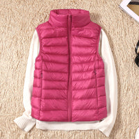 Weste Damen Leicht Gepolstert | Ärmellose Outdoor-Weste in Rosa rot