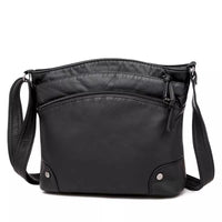 Zoe | Lederschultertasche in Schwarz