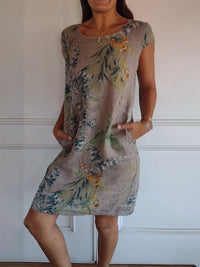 Lillian™ - Lässiges bedrucktes Kleid in Braun