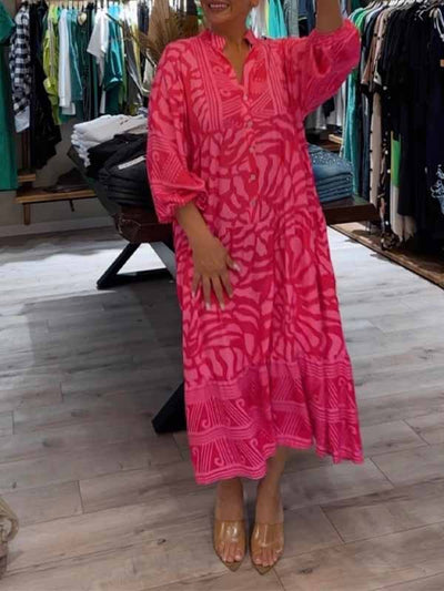 Elyanna™ Bedrucktes Kleid mit V-Ausschnitt