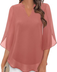 Damen Elegante Luftige Bluse | Vielseitig in Rosa
