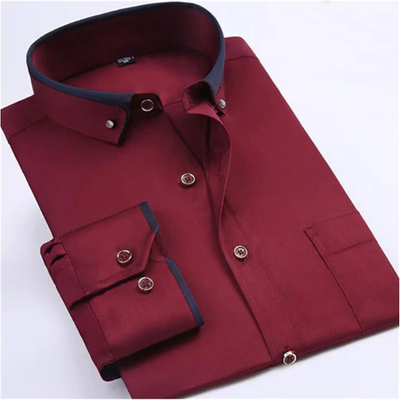 LEAND| Herren Stretch-Hemd mit Langarm – Glatt & Knitterfrei