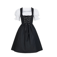 Damen Schwarz Oktoberfest Dirndl Kleid in Schwarz