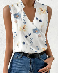 Damen Lässiges V-Ausschnitt Top | Sommer Tops Damen in Blumen 3