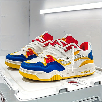 Herren Sneakers mit Schnürverschluss und Farbblockmuster