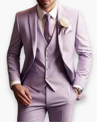 Herren Anzug 3-teilig Slim Fit | Klassisch & Elegant für Hochzeitsgäste in Flieder