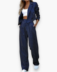 Damen Eleganter Festlicher Hosenanzug | Modern in Dunkelblau
