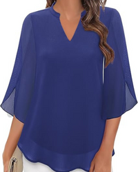 Damen Elegante Luftige Bluse | Vielseitig in Blau