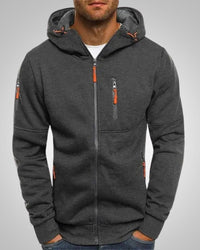 David | Herren Komfort Reißverschluss Hoodie in Grau