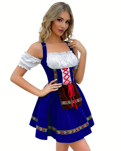 Damen Schulterfreies Traditionelles Dirndlkleid | Mini