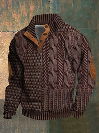 Basil™ – 3D-Print Pullover mit Muster in Hellbraun