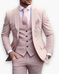 Herren Anzug 3-teilig Slim Fit | Klassisch & Elegant für Hochzeitsgäste in Hellrosa