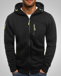 Herman | Herren Eleganter Hoodie Pullover mit Reißverschluss in Schwarz