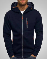 Andrew | Herren Legerer Taschen Zip-Hoodie in Blau