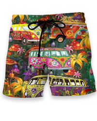 Herren Trendige Graffiti Badeshorts | Bequem und Schnell Trocknend in Rot