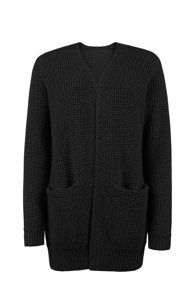 Damen Strickcardigan mit offener Front – Lässiger und bequemer Langarm-Cardigan für den Alltag