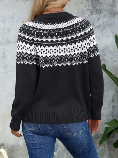 ELEGANTER GEOMETRISCHER MUSTER STRICKCARDIGAN | MODERNER STIL, KOMFORTABEL, VIELSEITIG