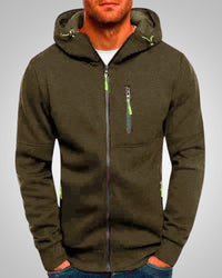 Bernd | Herren Lässiger Taschen Reißverschluss Hoodie in Grün