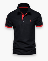 Herren Zeitloses Poloshirt | Elegantes Design in Schwarz Rot