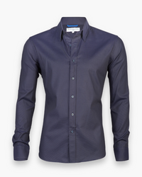 Herren Modisches Zip Fit Hemd | Elegant in Dunkelblau