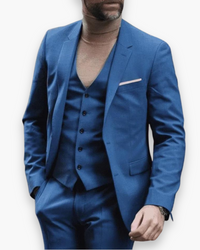 Herren Anzug 3-teilig Slim Fit | Klassisch & Elegant für Hochzeitsgäste in Marineblau