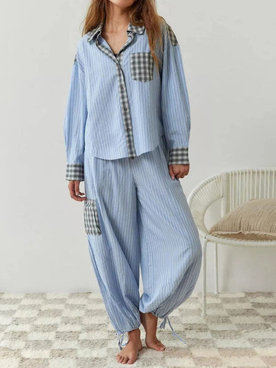 Kuscheliges Pyjama-Set für warme Herbst- und Winternächte - Elegante Damen-Nachtwäsche für eine entspannte Auszeit