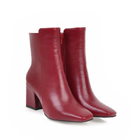Elegante Stiefeletten mit hohem Absatz in Rot