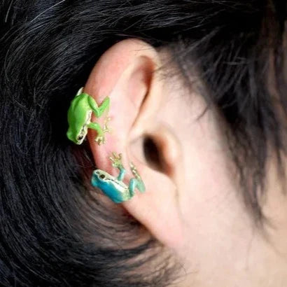 FrogGlam - Eleganter Baumpfauenring und Ohrringe