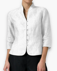 Damen Elegante Bluse mit Stehkragen | Festliche Anlässe in Weiß